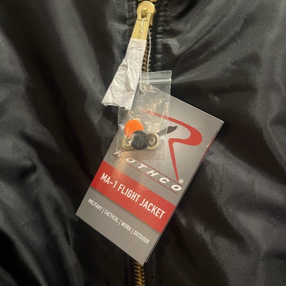 NWT Rothco MA-1 Flight Black Bomber Jacket - Picture 3 of 7